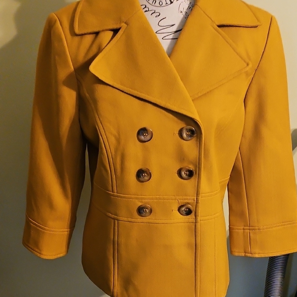 Isabella Golden Double-Breasted Jacket Sz Small